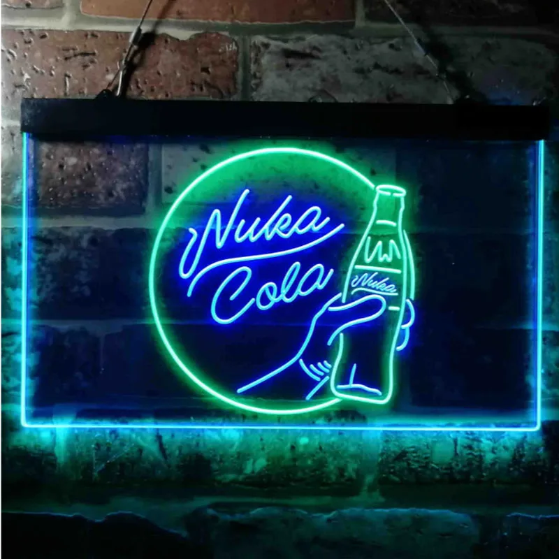 

Неоновая вывеска Fallout Nuka Cola, двухцветная светодиодсветодиодный неоновая вывеска для игровой комнаты