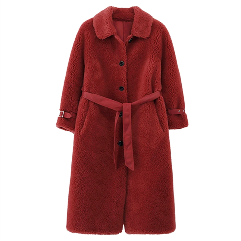 

The New Fur All-in-one Sheepskin Woolen Autumn And Winter Jacket Ladies Fashion Leather Warm Mink Fur Collar Coat