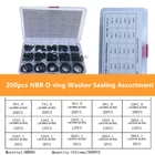 200 шт.компл. резиновое уплотнительное кольцо NBR уплотнительные кольца нитриловая шайба герметичный набор различных размеров с шайбой