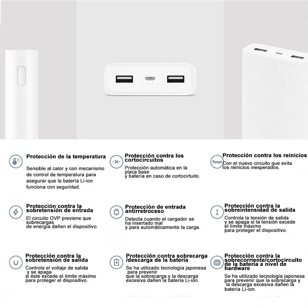 Xiaomi Mi Power Bank 2C Быстрая зарядка 20000 мАч Внешний аккумулятор Powerbank Micro USB портативное