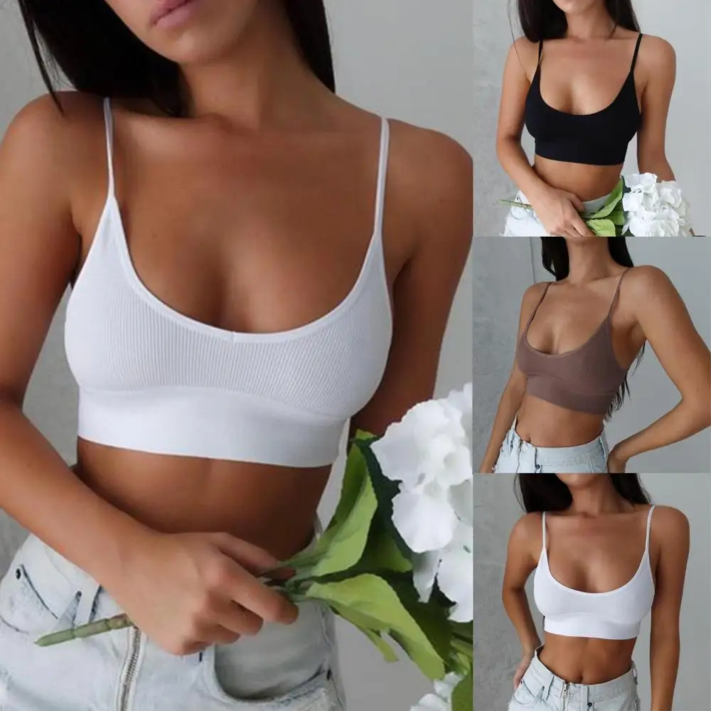 Женские повседневные футболки топы для девочек летние бюстье бюстгальтер жилет