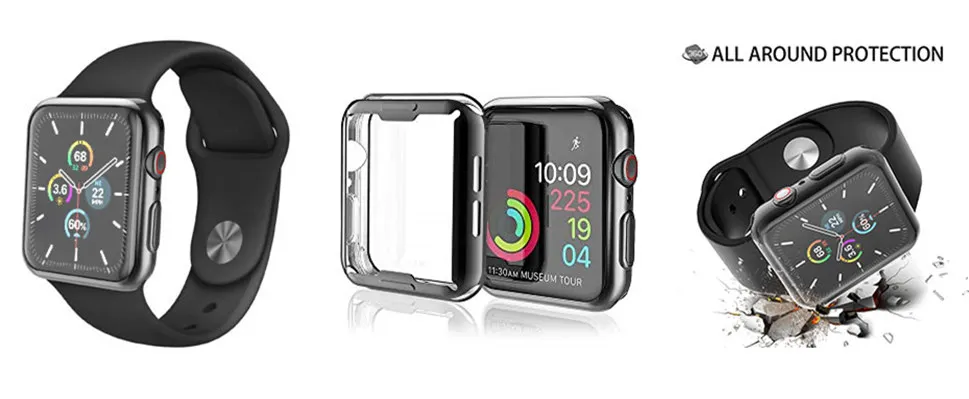 Чехол для Apple Watch 5 4 Чехол 44 мм/40 мм iWatch band 42 мм 38 мм универсальная защитная крышка бампер Apple watch 3 2 1 Аксессуары