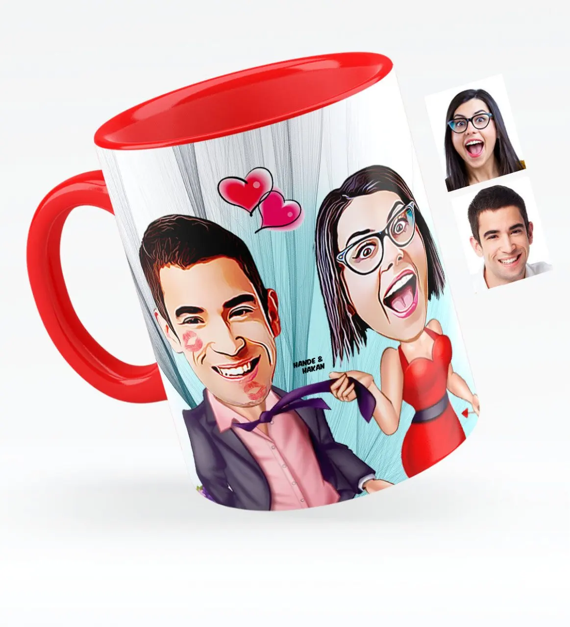

Personalized Valentine Caricature Of Red Mug Cup-4