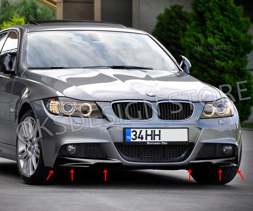 Сплиттер для переднего бампера BMW E90 M Tec 3 Series2009 2010 2011 2012 LCI угловой глянцевый