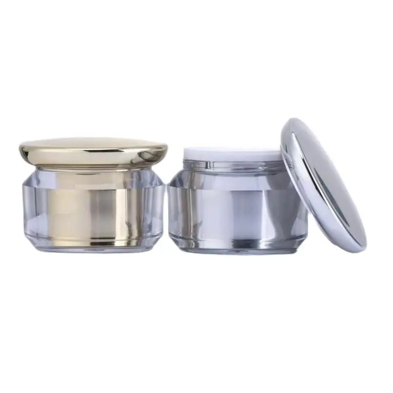 5g  shiny silver/gold plastic arylic cream jar for sample/eye cream/art nail/essence/gel/spot remover cosmetic packing