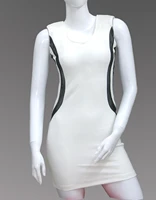 casual white dresses panel pencil slimming fitted mini bodycon dress solid color mini short dress