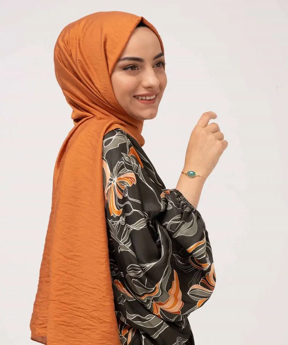 

Salland Silk Orange Color Trend Shawls Fashion Stylish Women's Headscarf Scarf Scarf Shawls Four Seasons Use Flexible Wrinkle-Free Quality Fabric Practical Use Clothing Accessory Hijab Women's Headband Original IT2003