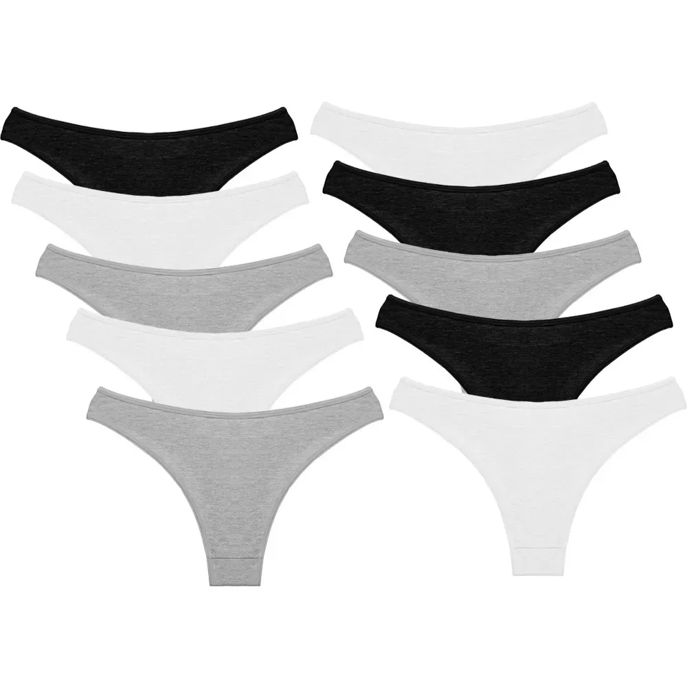 

Pacote com 10 Calcinhas Conforto de Algodão Modelo Tanga Colors