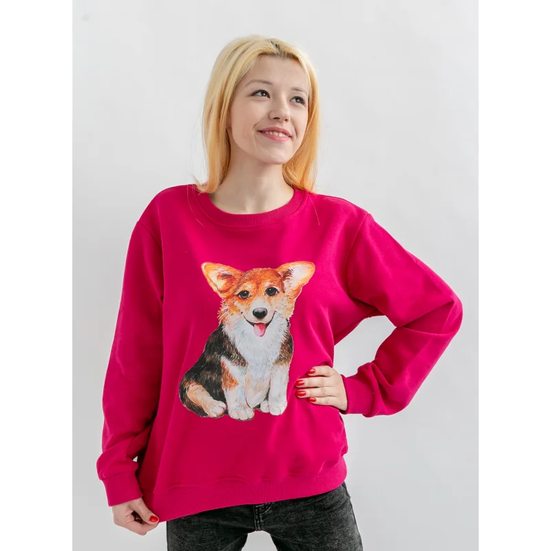 Толстовка Корги фуксия. 2904-SW |