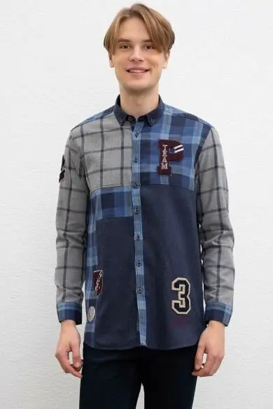 

U.S. POLO ASSN. Navy Blue Plaid Regular Shirt