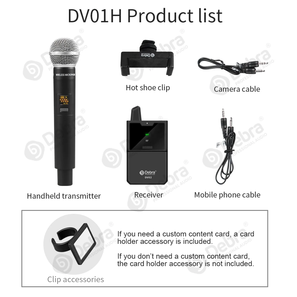 Debra DV01/02H UHF беспроводной ручной микрофон с функцией монитора поддержка