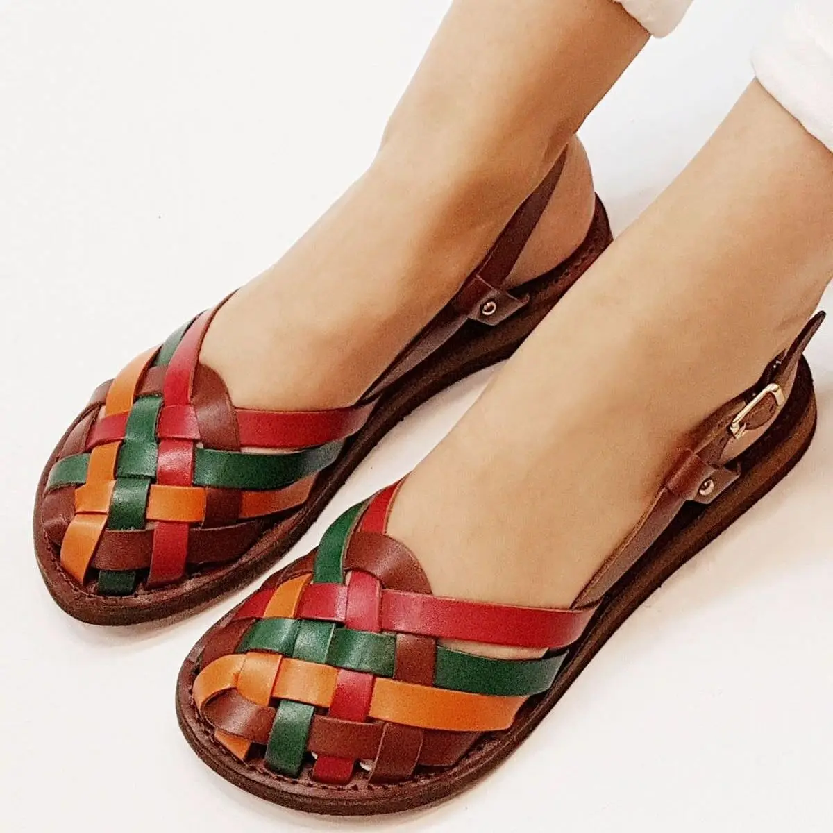 

Summer Women Casual Sandals T Strap %100 Genuine Leather Made From Turkey Shoes Female Vacation Essential Beach Fashion Holiday