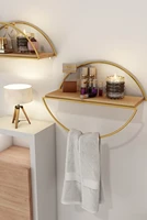 wall shelf decorative kitchen bathroom golden ellipse bookcase set of 2 binogold06