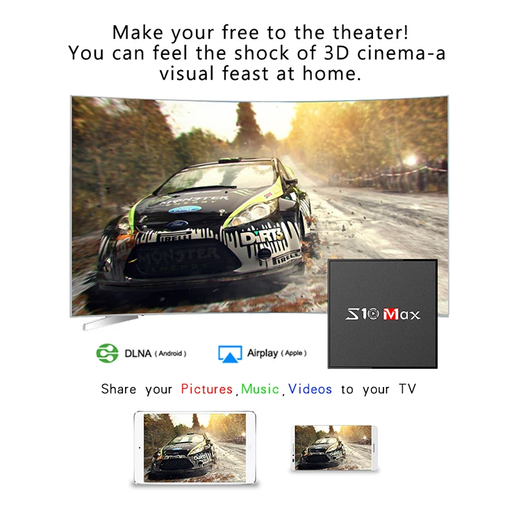 S10 max Android 9,0 tv Box Amlogic S905X2 4 Гб 64 Гб 1080P 4K 2,4+ 5g wifi Google Store Netflix Youtube 4 ГБ 32 ГБ телеприставка IP tv