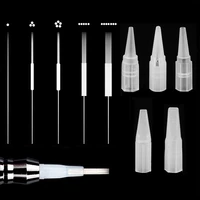 200pcs disposable eyebrow tattoo needles needle tips traditional microblading tattoo nozzle needle caps for permanent makeup