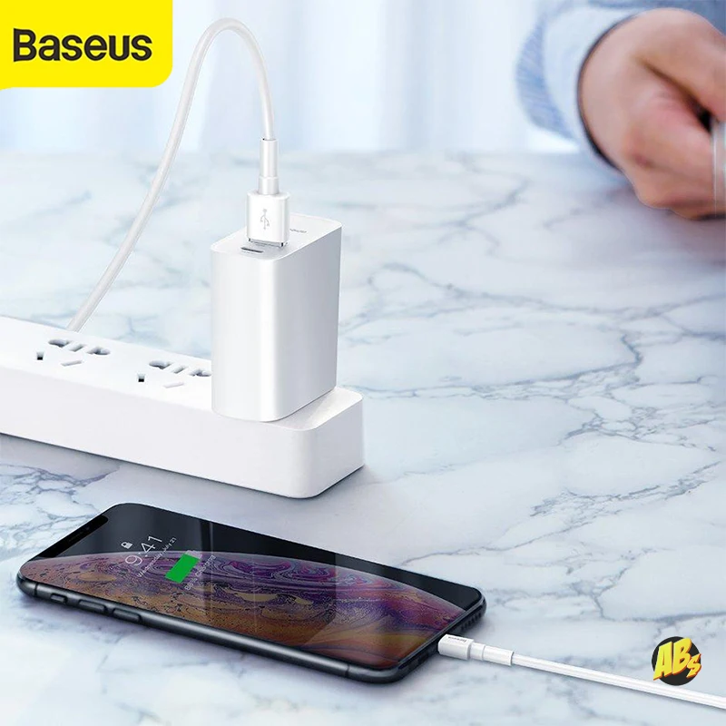 Кабель USB Lightning Baseus 1м 2.4А для зарядки iPhone iPad оригинал 12 11 10 9 xr xs max|Кабели мобильных