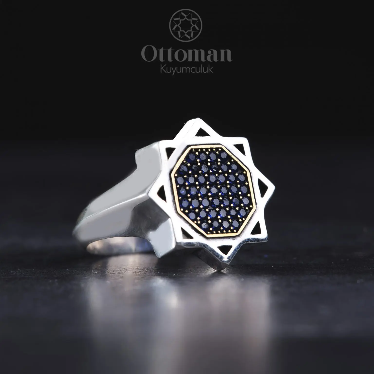 Ottoman Turkish Handmade Seljuk Star 925 Sterling Silver Ring Men Ring Championship Rings With Initial Free Shipping Items For