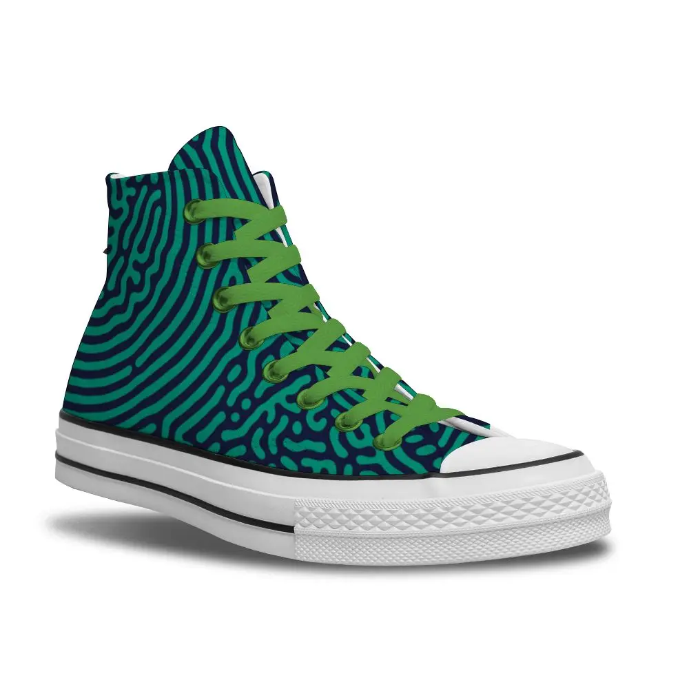 

Spring and autumn new high-top canvas shoes men's 2021 personality line ripple pattern shoes lace-up casual flat shoes