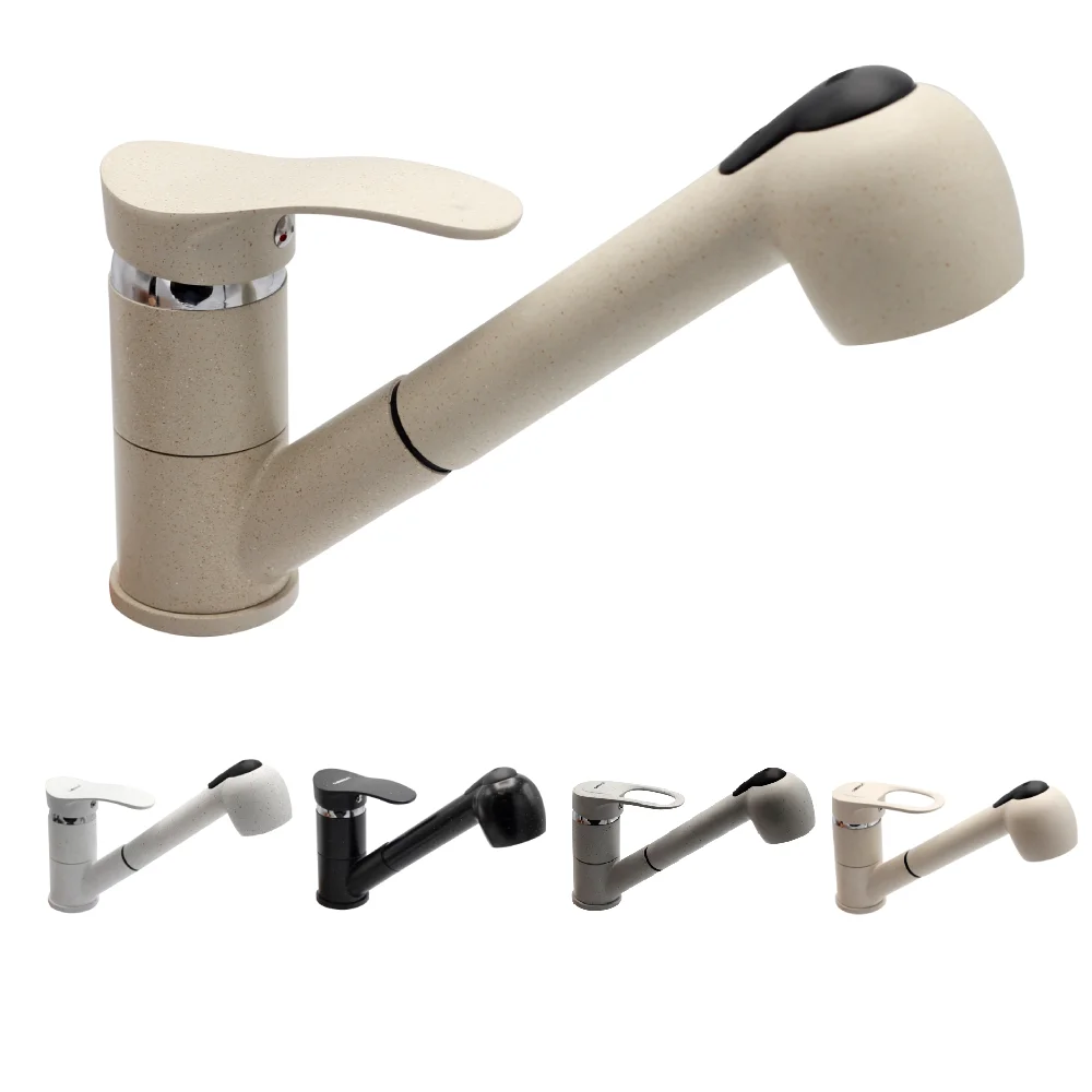 СМЕСИТЕЛЬ ДЛЯ КУХНИ С ВЫДВИГАЮЩЕЙСЯ ЛЕЙКОЙ 2 РЕЖИМА ЦВЕТА В АССОРТИМЕНТЕ - купить