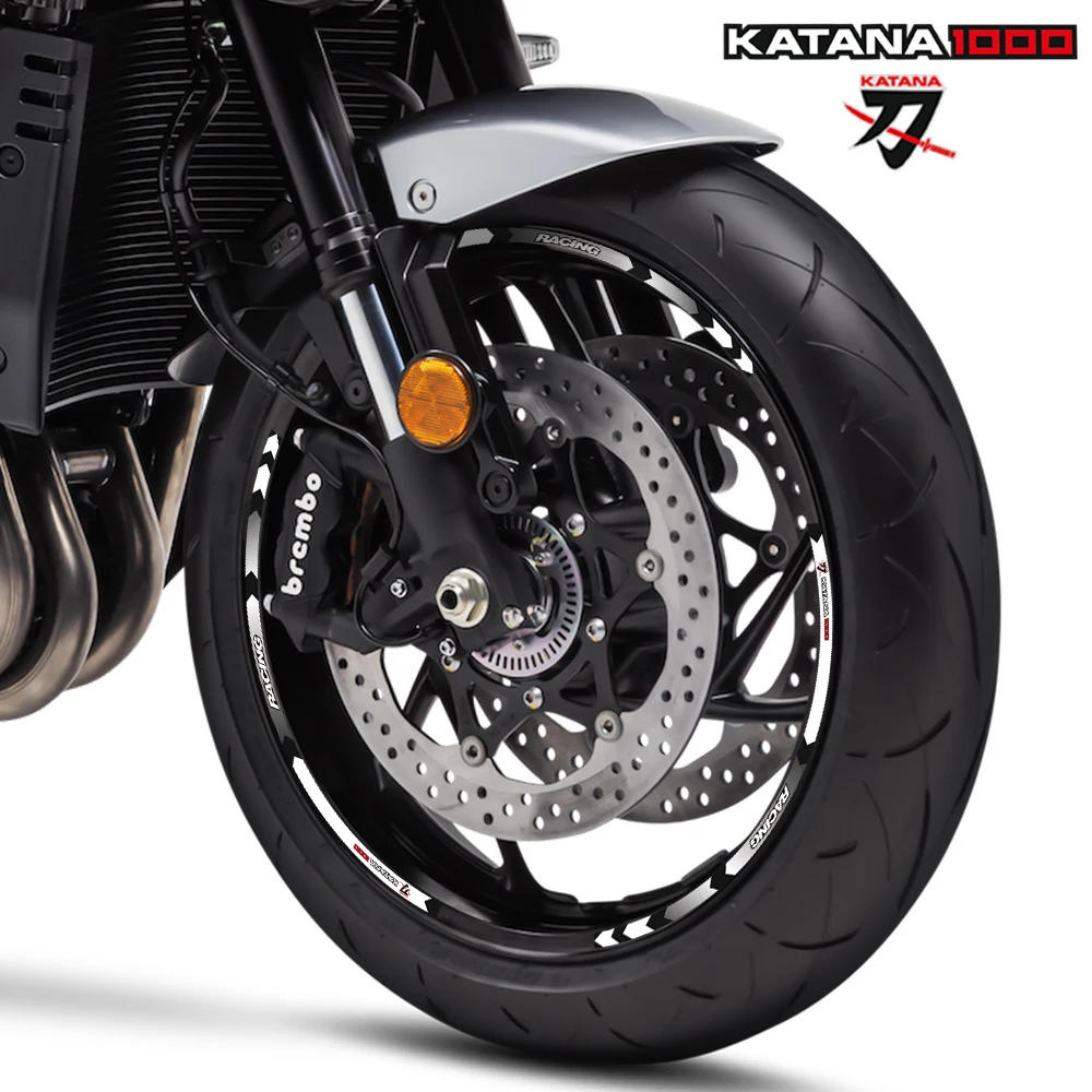 

New Racing 12 Strips Personality Motorcycle Wheel Hub Decals Reflective Stickers Outer Rim For suzuki KATANA 1000 katana1000