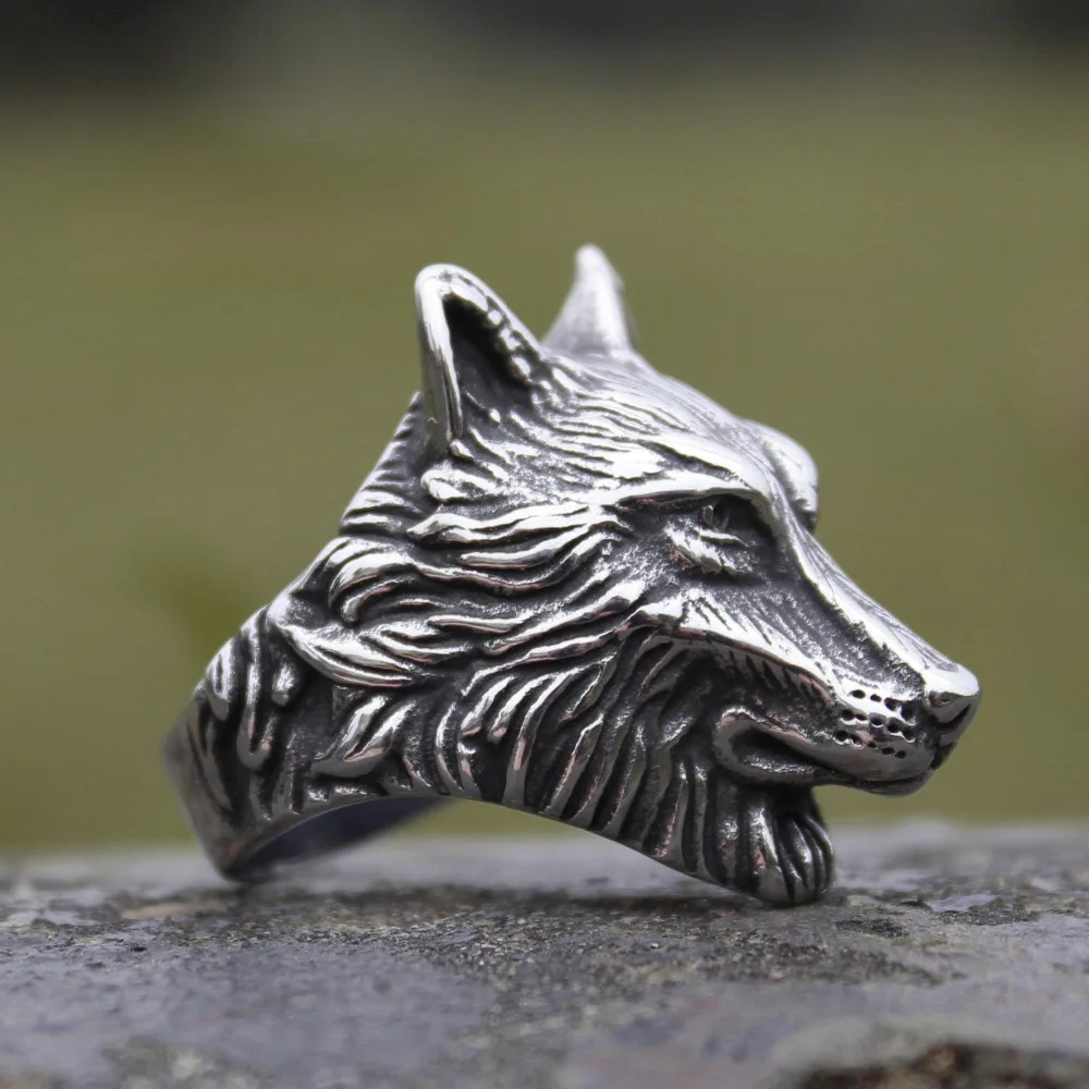 

Hot Wolf Domineering Stainless Steel Men's Rings Animal Cool Punk Hip Hop for Male Boyfriend Motorcycl Rock Biker Jewelry Gift