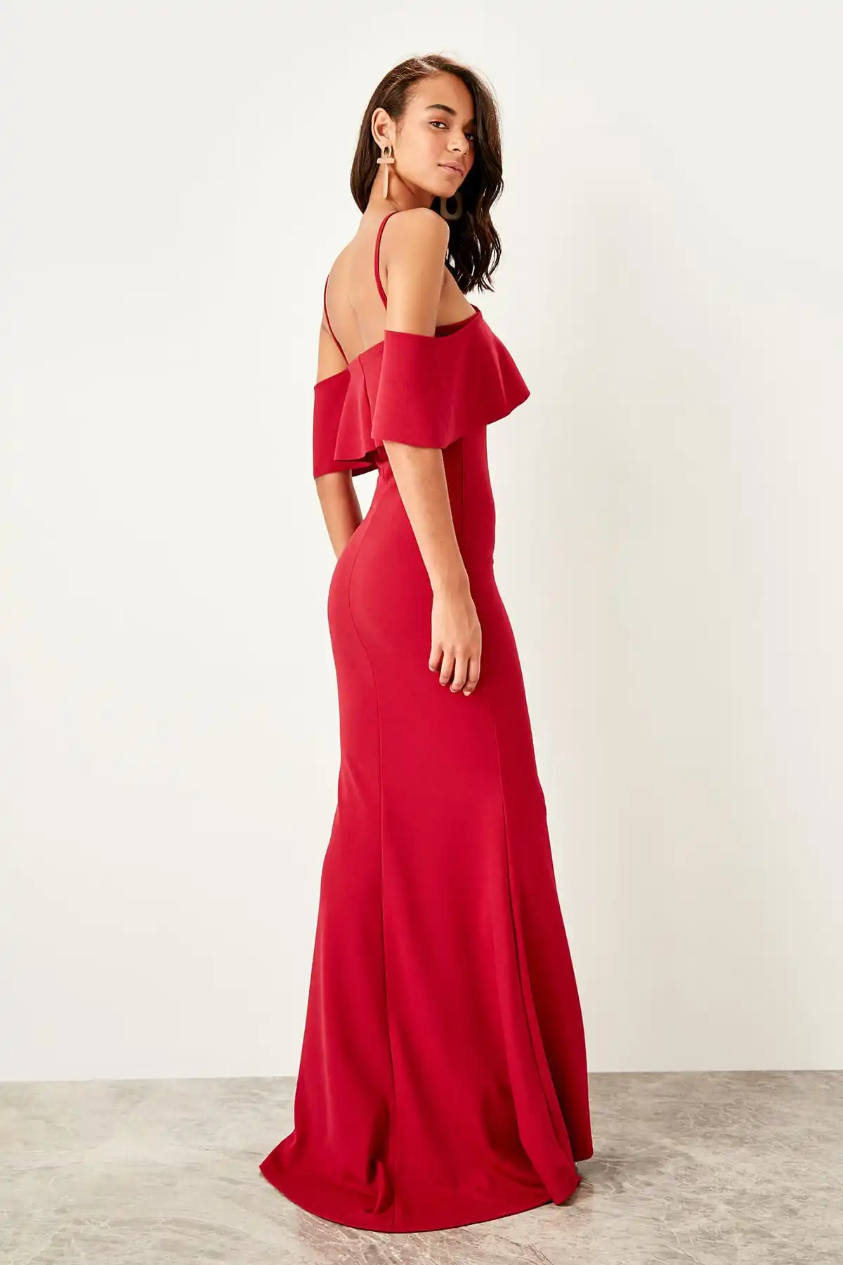 Trendyol Colar Воланы вечернее платье TPRSS19PZ0002|Вечерние платья| |
