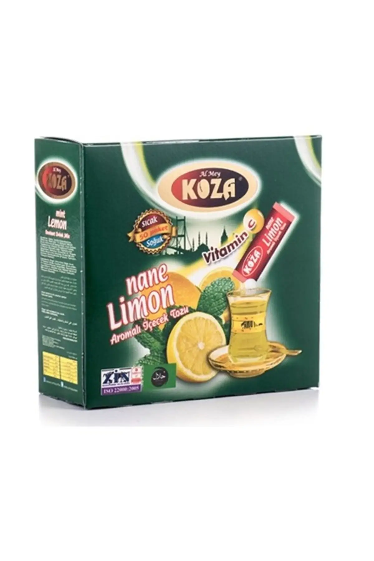 Turkish Disposable Mint Lemon Flavored Powder Drink 1 box 50 Stick
