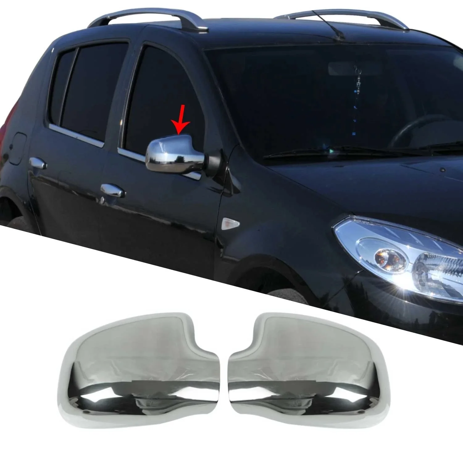

Dacia Duster Chrome Mirror Cover 2 Piece Stainless Steel (2012-2017)