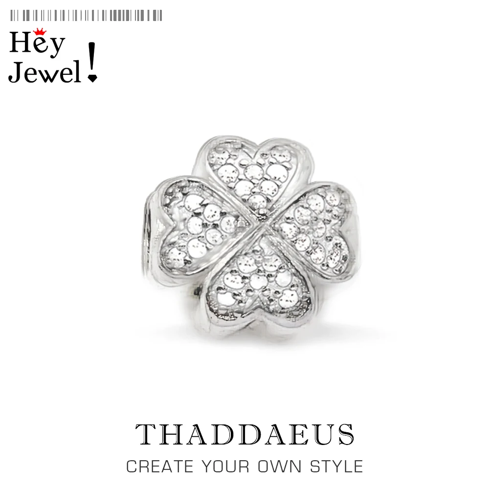 

Beads White CZ Cloverleaf,2019 New 925 Sterling Silver Charms Fits Bracelet Europe Lucky Jewelry Accessories Gift For Women Men