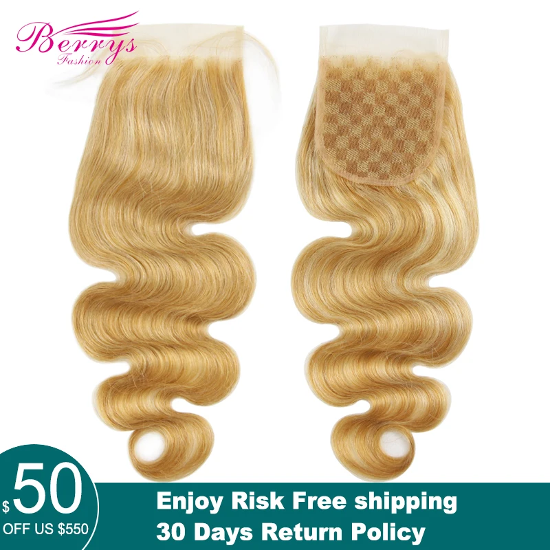 Объемная волна прозрачное кружевное закрытие 4X4 свободная часть с детскими