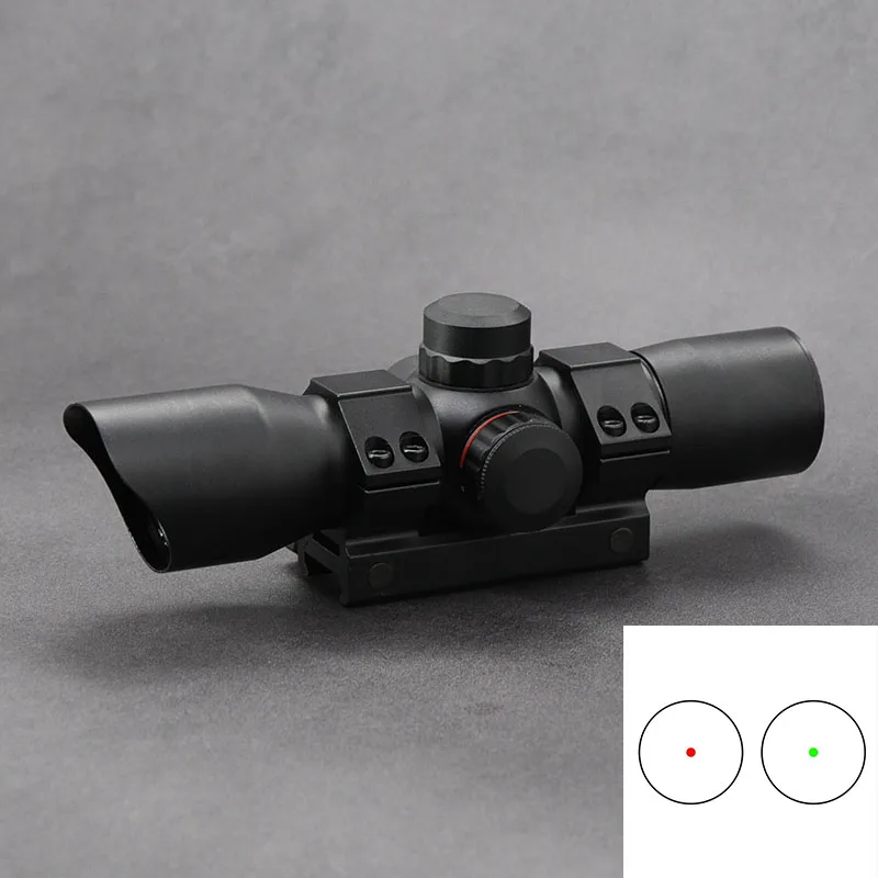 

1x30 Green Red Dot Sight Rifle Scoope Picatinny Rail Mount Ring Quick Open Cover