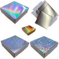 50pcs eco friendly paper candy box for wedding holographic gift packaging for party favor iridescent reflection