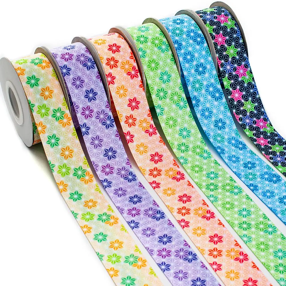 

Kimetsu No Yaiba Grosgrain Ribbon Printed Wagara Asanohagara Cute Butterfly Cartoon Ribbon For Crafts HairBow Accessory 10Yards