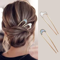 women vintage hair sticks hairpin handmade elegant alloy u shape hair sticks hair clips hairwear retro bride hair accessories