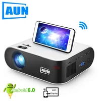 aun mini projector w18 support android wifi led video projector for home full hd projector 4k via hd port 3d home cinema