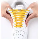 Эластичные шнурки без завязывания, 1 пара, полукруглые шнурки для обуви для детей и взрослых, шнурки для кроссовок, быстрые ленивые, металлический замок