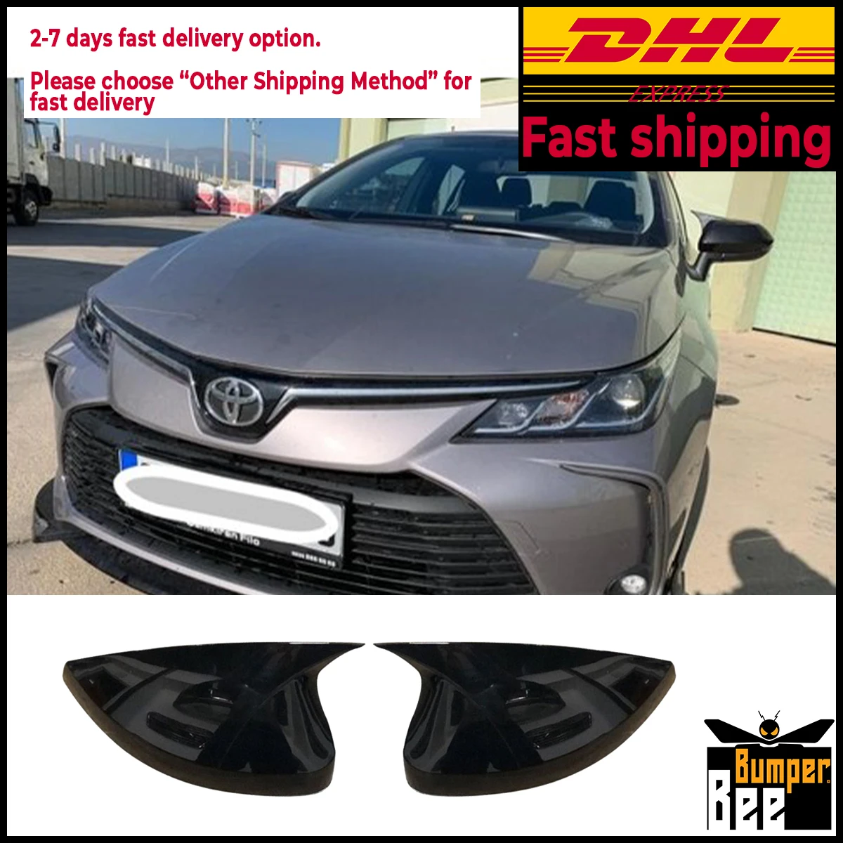 

Mirror Cover for Toyota Corolla 2014 2015 2016 2017 2018 Accessory Bright Black BATMAN Case CAR Shield
