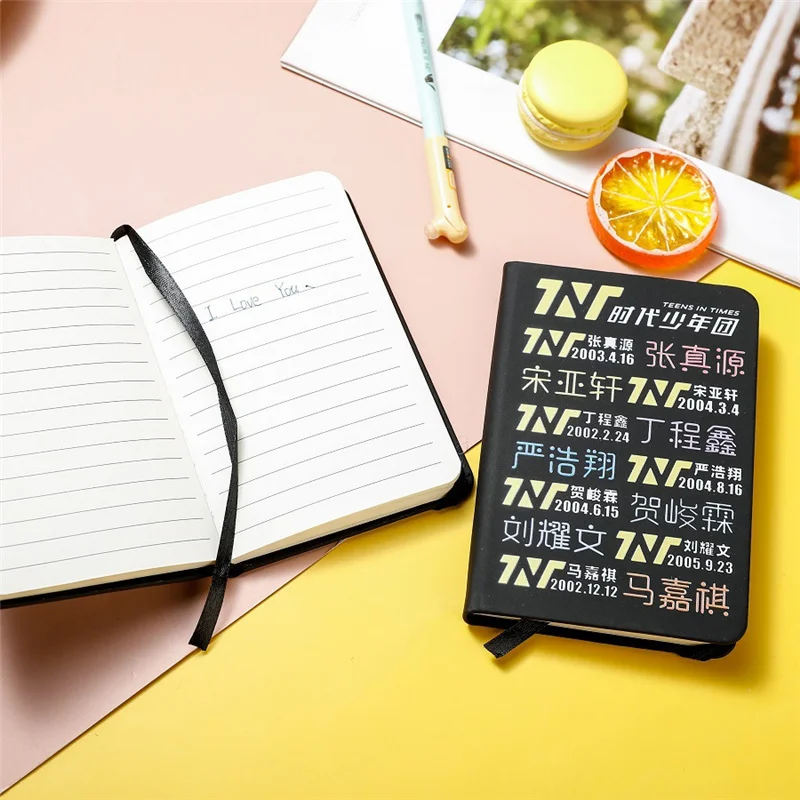 

Pop Group TNT Member Name Birthdate LOGO Cover Diary PU Elastic Band Thickening Notebook Notepad For Fans D16