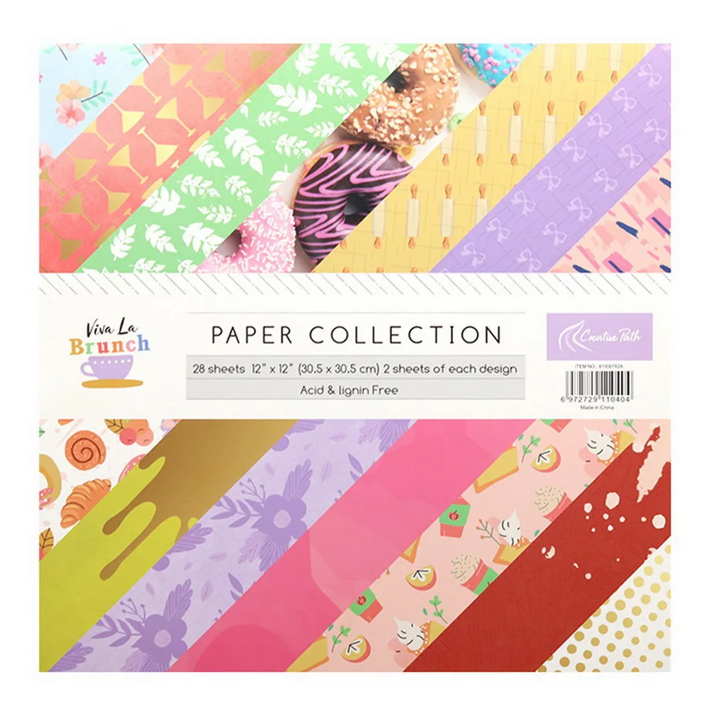 

The Creative Path 12 Inch Scrapbooking Designer Paper 28 Sheets Craft Pattern Pack Background For Decoration Acid Free 305x305mm