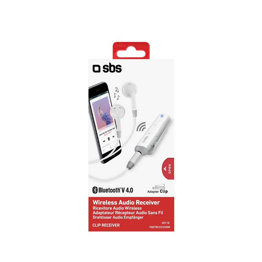 Ресивер Bluetooth SBS Jack 3 5мм белый (TEBTRECEIVERW)|Сценическое оборудование| |
