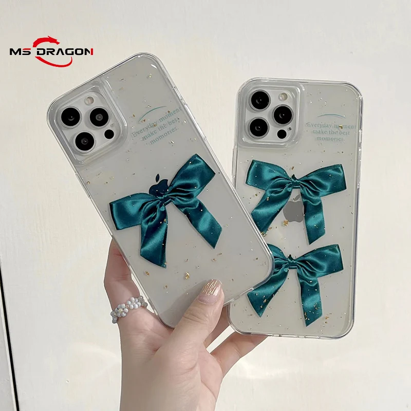

Transparent Phone Case For iPhone 13 Pro Max Cover For 11 12 XS Max 7 8 Plus Fashion Simple Bow Clear Soft TPU Shockproof Cases