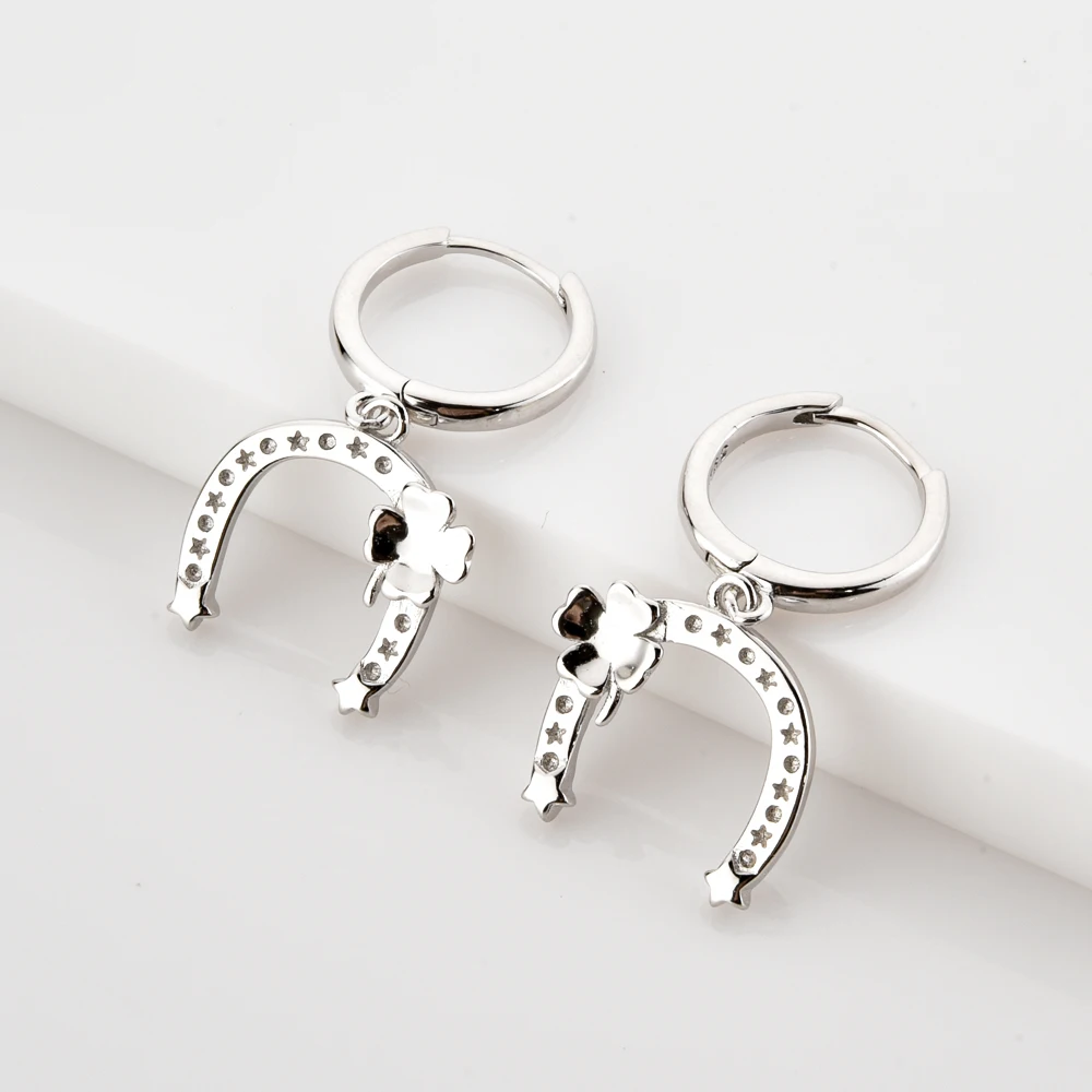 ANDYWEN новинка 100% серьги-подвески в виде серебряной Золотой Луны цветка