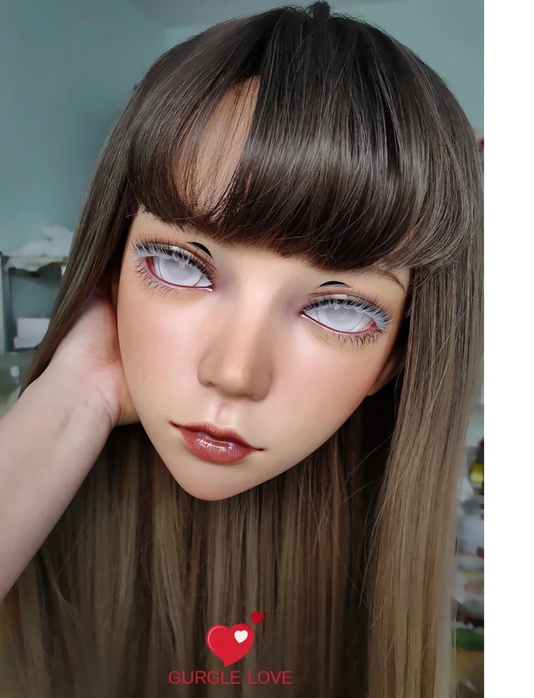 (LING) Женская милая смоляная маска кигуруми на половину головы с глазами BJD косплей