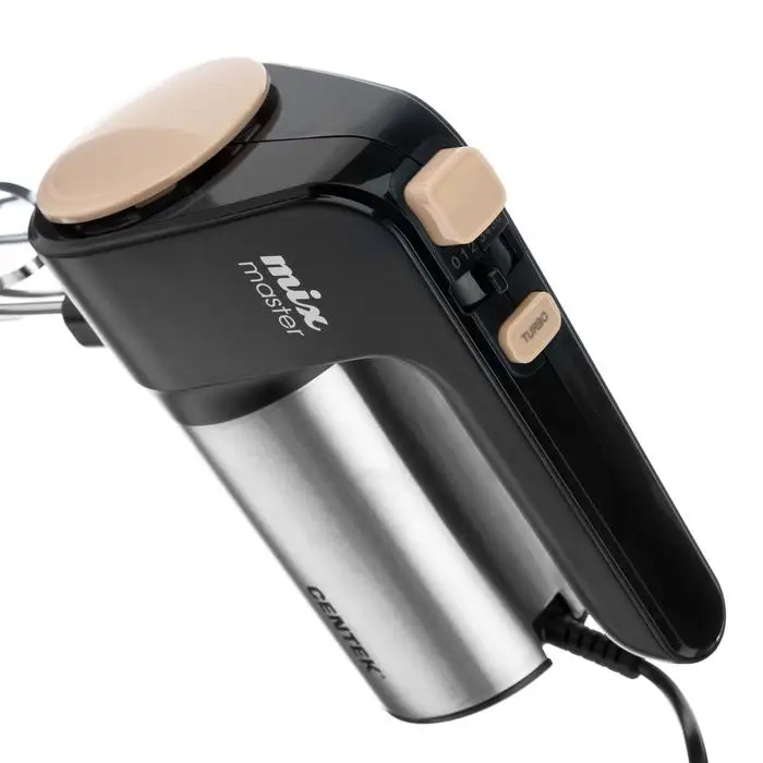 Миксер Centek CT-1123 Beige ручной 800 Вт 6 скоростей турбо-режим чёрно-бежевый | Бытовая
