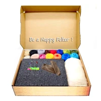 needle felting kit 120g 70s merino wool roving in 16 colors 1 foam pad 5 needles 1 pair finger guards for felting starter kit