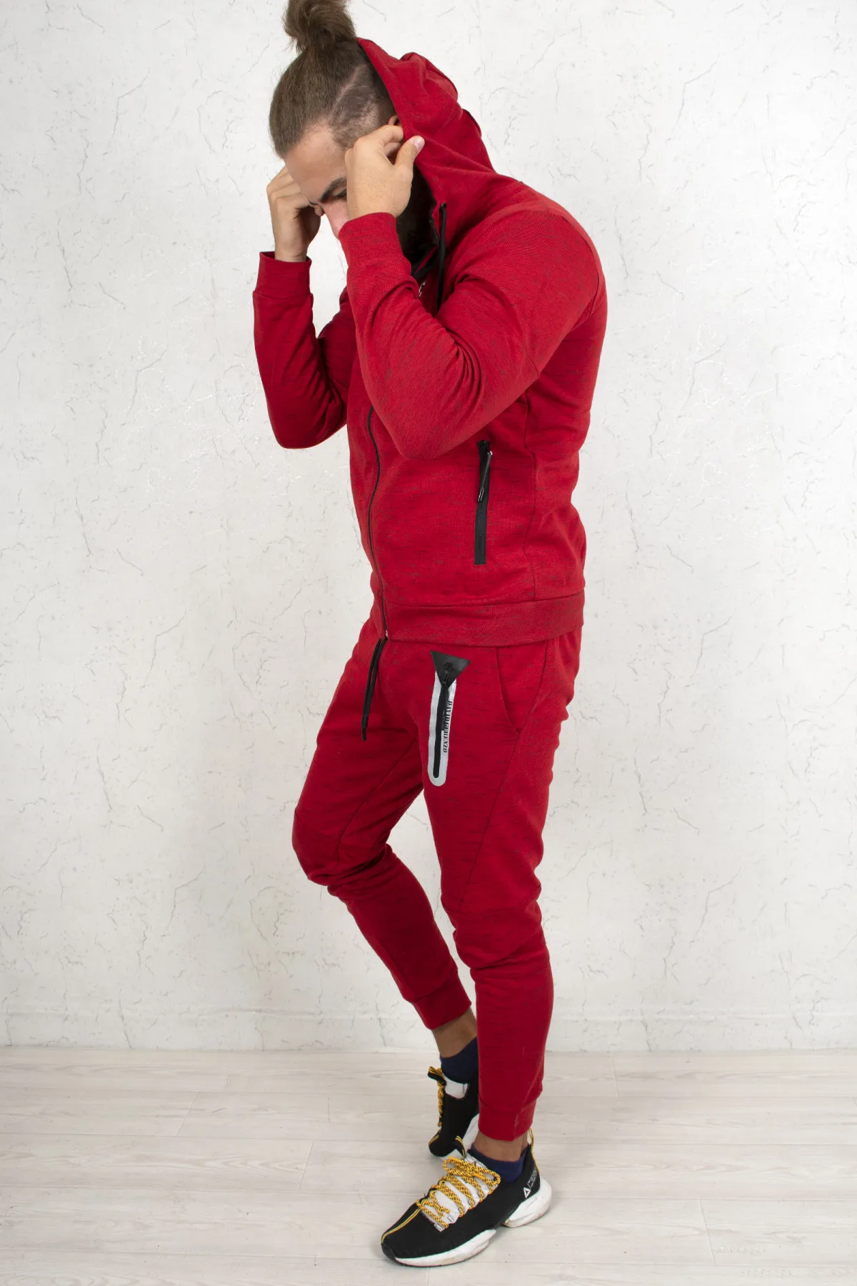 

DeepSEA Red Zipper Pocket Men 'S Tracksuit Set 2100311