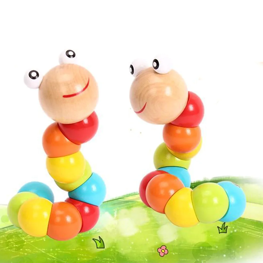 Обучающая головоломка гибкий твист для пальцев красочные черви игрушки детей