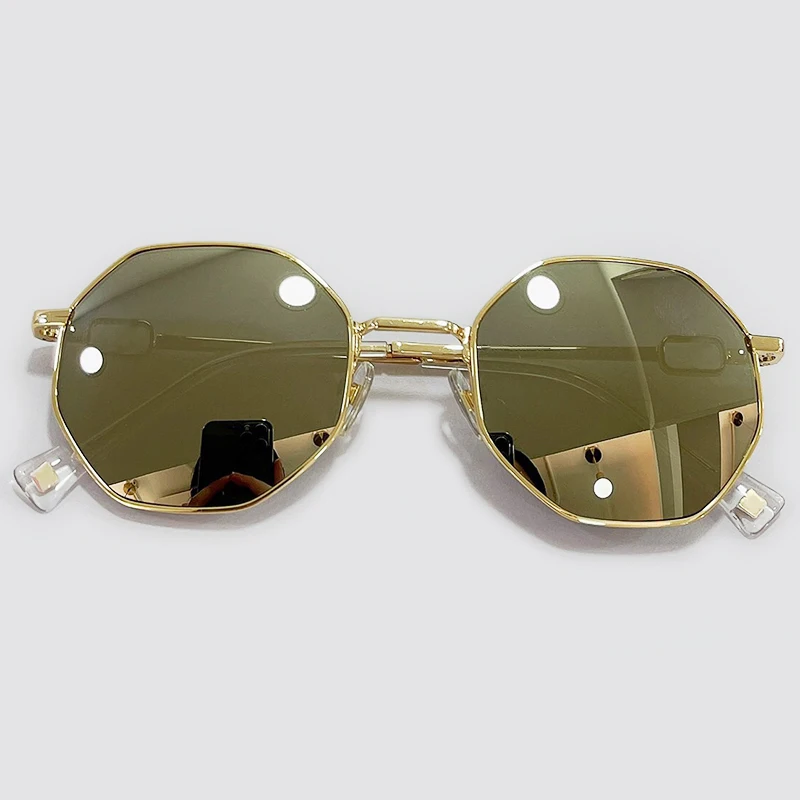 

Summer Fashion Women Men Polygon Sunglasses Small Oklary Alloy Frame Mirror Gradient UV400 Shades Oculos De Sol Feminino