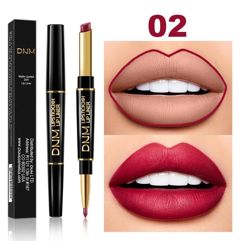 

12 Colors 1PCS Lips Makeup Lipstick Lip Gloss Long Lasting Moisture Cosmetic Lipstick Red Lip Waterproof Double Head Lipstick