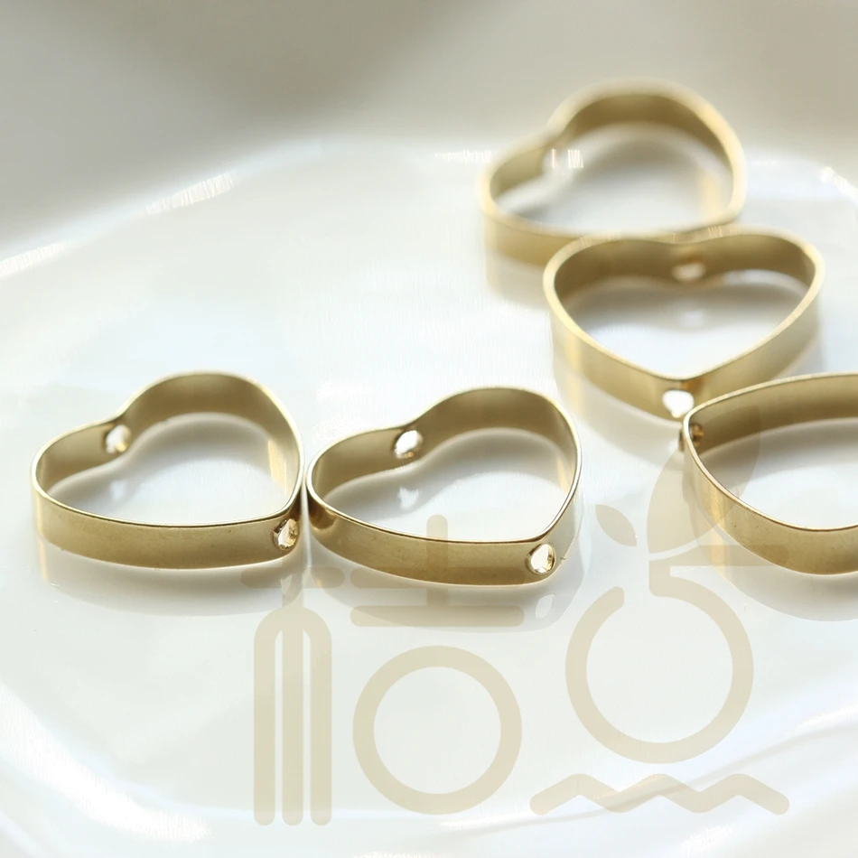 

20 Pieces Raw Brass Two Holes Spacer - Heart - Bead Frame - 14x3mm (4325C-F-329)